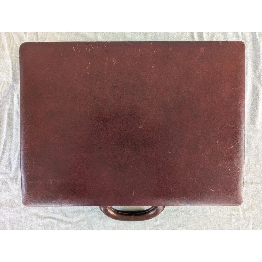 VTG TUMI Leather Attache Briefcase Burgundy Red Combination Lock Organizer Case